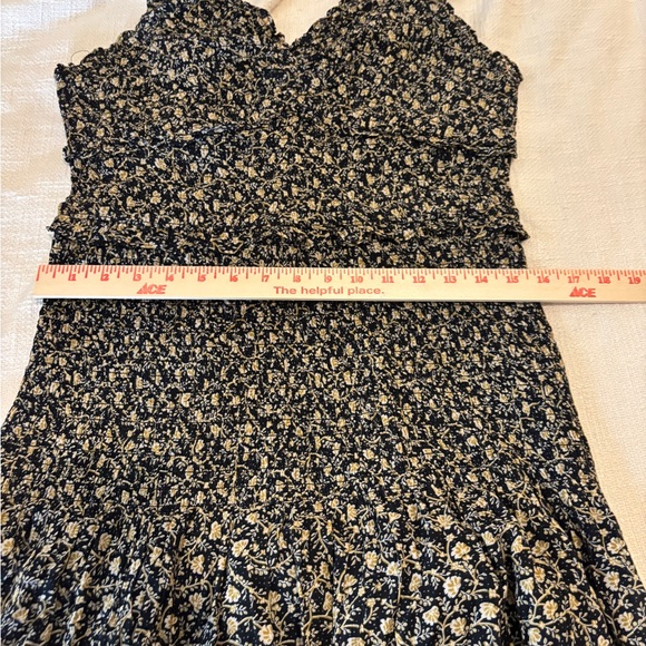 American Eagle Outfitters Black & Cream Midi Dress Ruffled 100% Cotton Women’s M - Picture 7 of 7